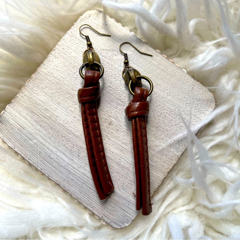 Handmade Dangle Earrings - Repurposed Pieces - Picture 4 of 9